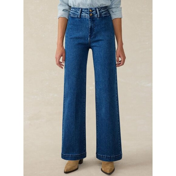 Women Wide Leg Jeans High Waisted Denim Pants Loose Trendy 2025 - Picture 3 of 7